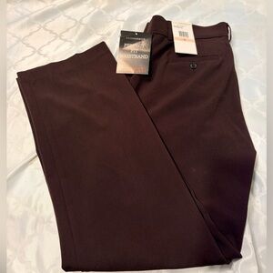 Sag Harbor Brown Stretch Dress Pants zip and button closure, pockets size 10 NWT